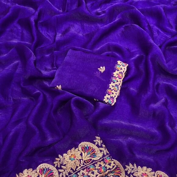 SATIN SAREE - Picture 5 of 12